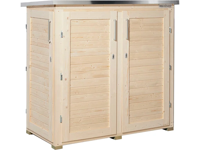 Weka Garten Q Terrassenschrank – 160 × 75 cm (B×T) Moderner Terrassenschrank mit flexiblem Stauraum