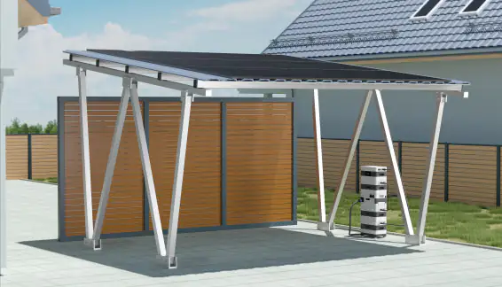 SunLit Twin Solar Carport – 12 Solarmodule, 8,6 kWh Speicher