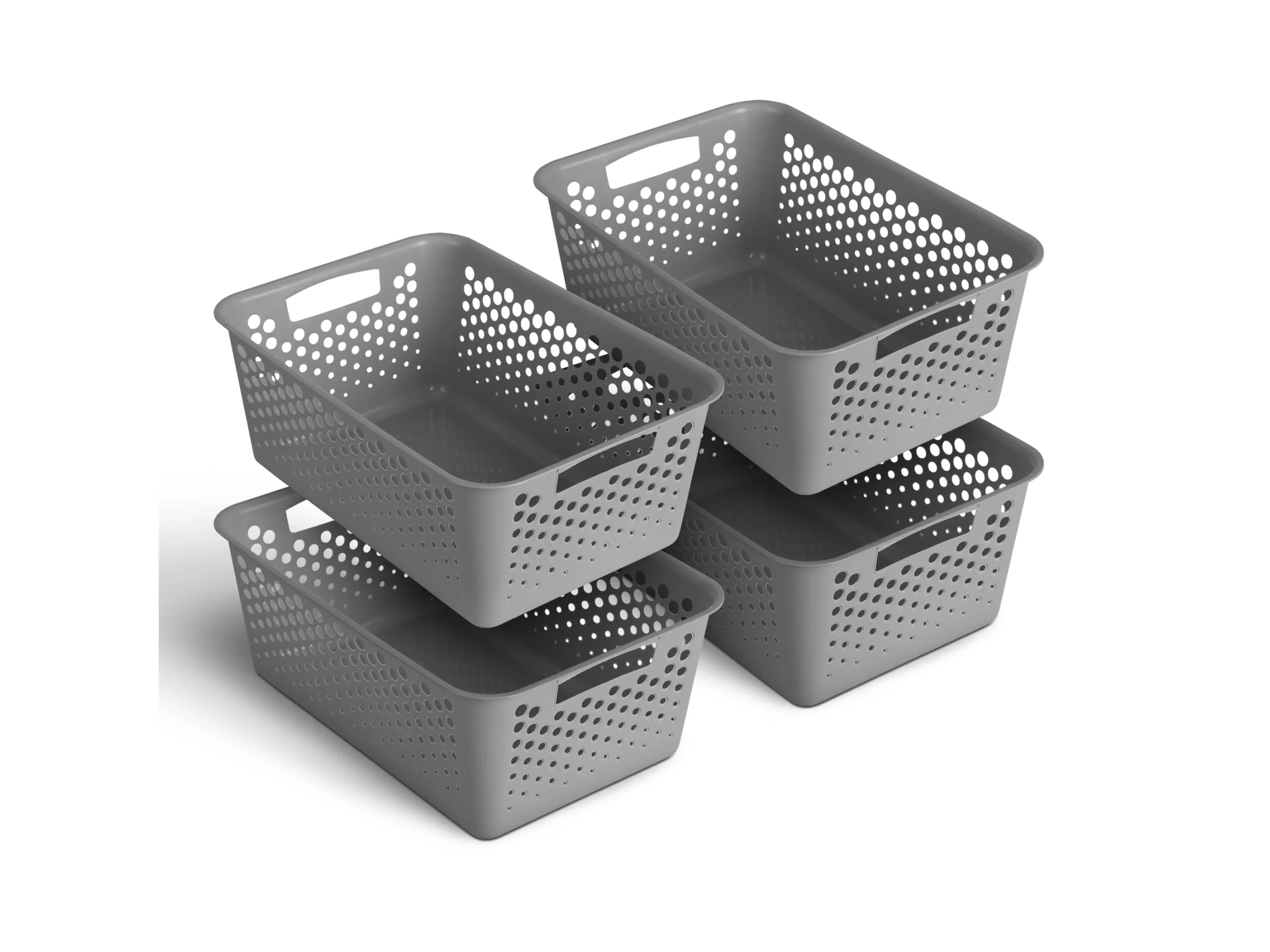 ProHome Aufbewahrungskorb 10L Anthrazit 4er-Set – 37 x 26 cm