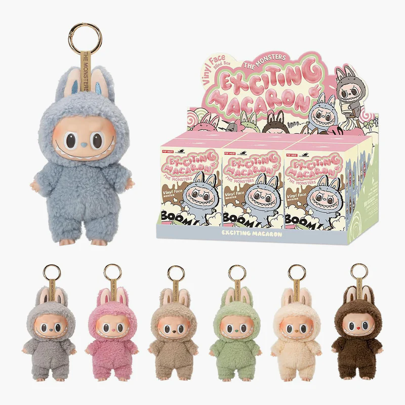 Pop Mart Labubu The Monsters Tasty Macarons Vinyl-Plüsch-Anhänger (Einzel-Blindbox)