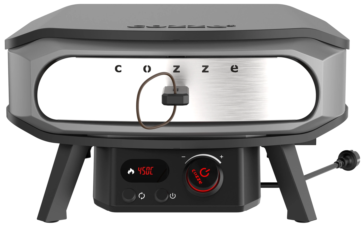 Cozze Elektro Pizzaofen Premium 42,5 cm – Drehbarer Pizzastein & digitale Temperaturanzeige