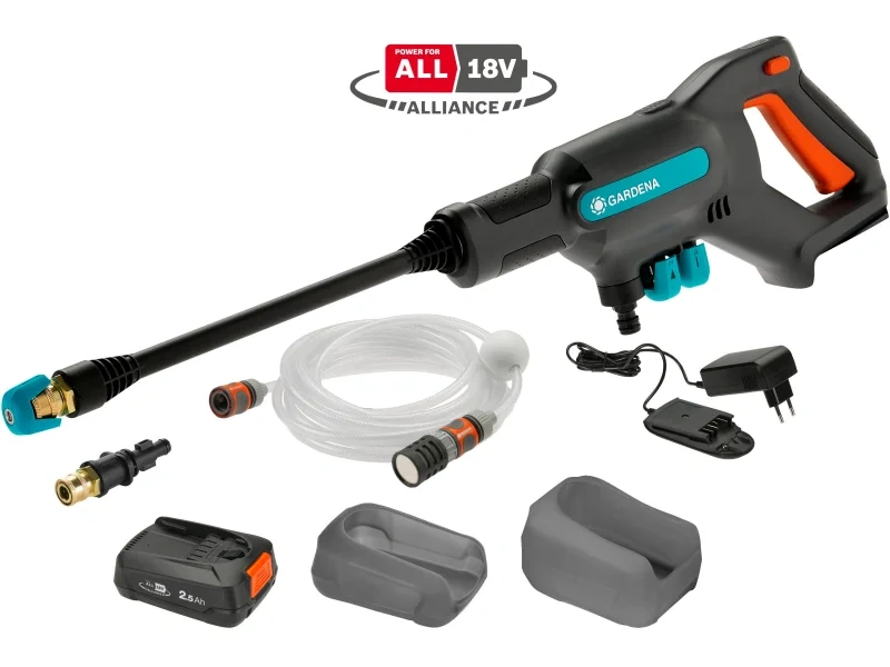 Gardena Akku-Mitteldruckreiniger AquaClean 24/18V P4A Set