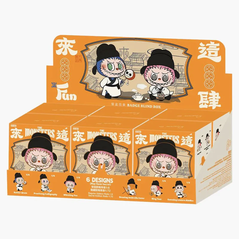 Pop Mart Labubu The Monsters Let's Have Fun Together Series Badge Sealed Case (6er-Set)