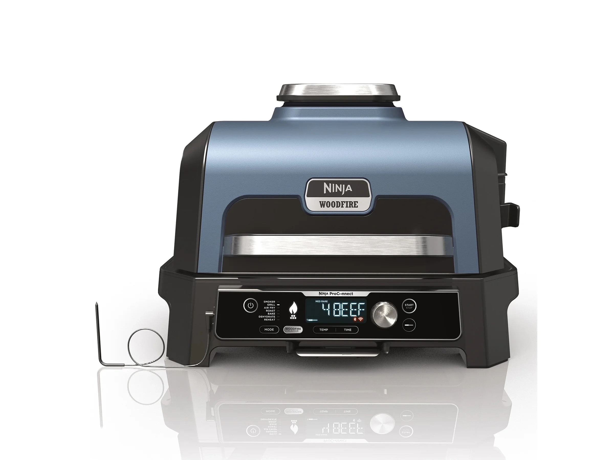 Ninja Woodfire Elektrischer Outdoor-Grill & Smoker – 6-in-1 Grillen, Smoken, Heißluftfrittieren