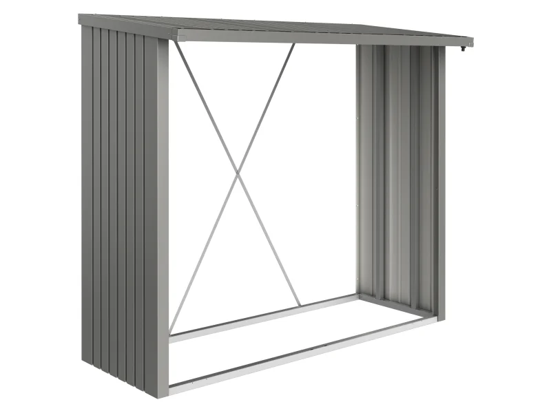 Biohort WoodStock® 230 Kaminholzunterstand – Dunkelgrau-Metallic, 229 × 102 × 199 cm Robustes Holzlager & Geräteschrank in einem