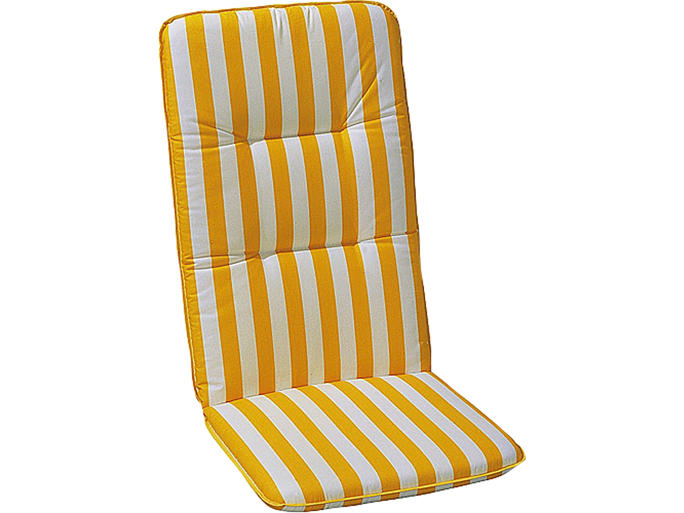 Hochlehner-Auflage Basic-Line 120 x 50 x 6 cm Gelb-Weiß D.0270