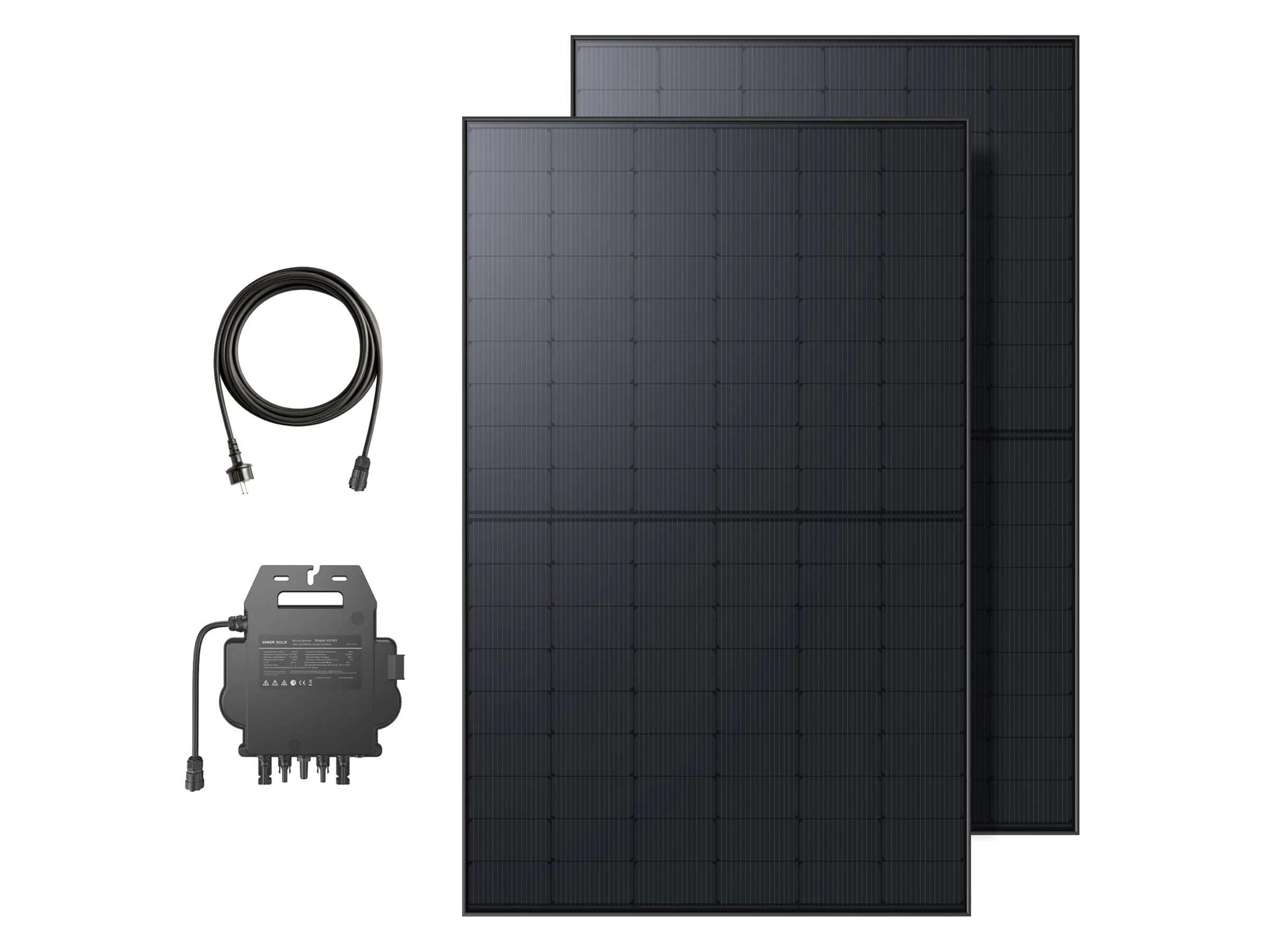 Anker Solix Balkonkraftwerk 800 W (2x 440 W Solarpanel) mit Wechselrichter MI80