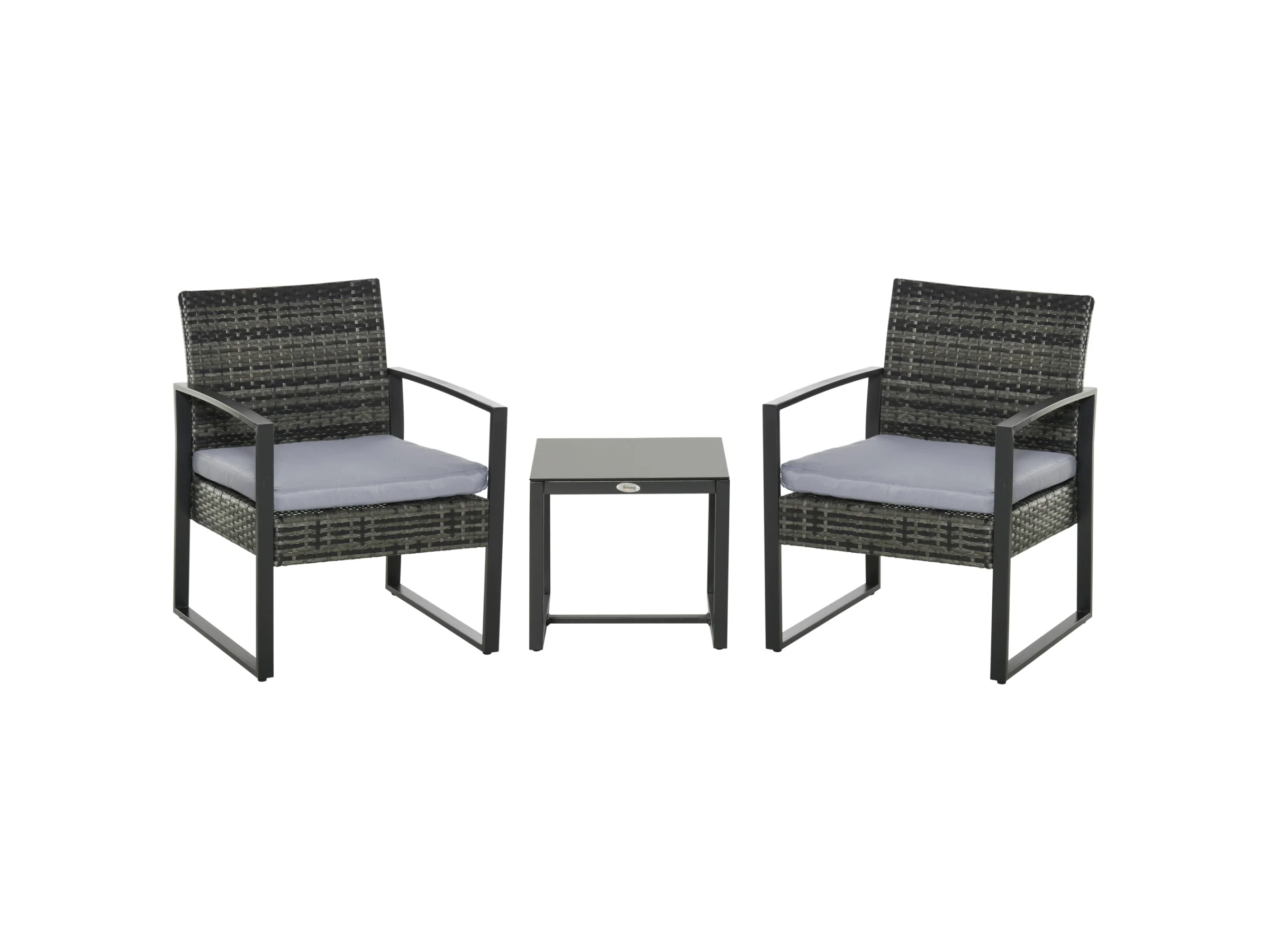 Outsunny Rattan Gartenmöbel Set 3-tlg. Balkonmöbel Set