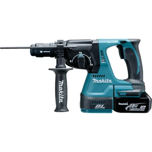 Makita Akku-Kombihammer DHR243RTJ – 18 V Li-Ion, 2 J Einzelschlagstärke Bohren, Hammerbohren und Meißeln