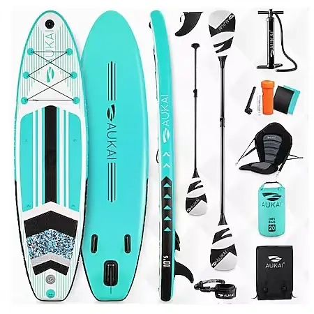 AUKAI® SUP-320-PRO Stand Up Paddle Board (320 × 80 × 15 cm) farbe: Türkis